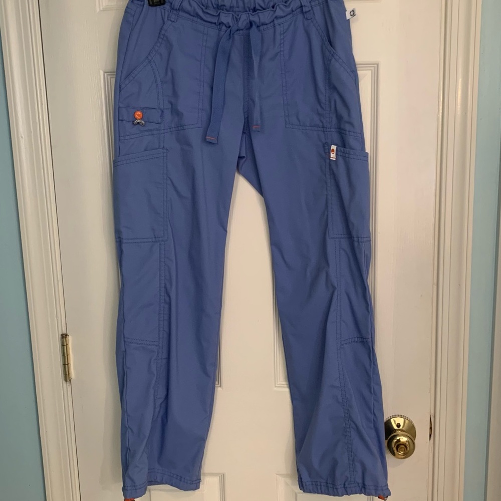 Code happy scrub pants ceil blue size XS petite